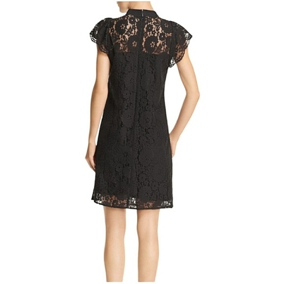 Nanette Lepore Lace with Bow Tie Mini Dress, Size 8, Black - Picture 3 of 10